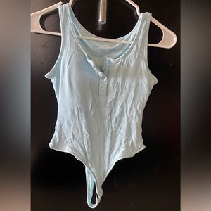 Blue bodysuit stretchy material